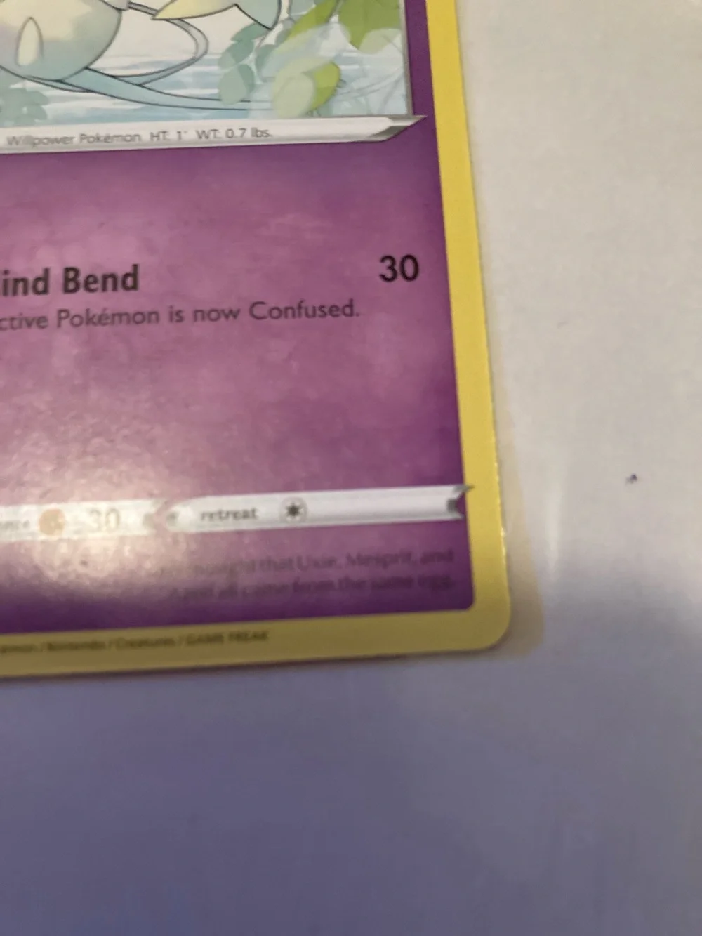 Pokemon Azelf Psychic Trading Card - Yellow Border, Purple Artwork